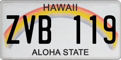 HI license plate ZVB119