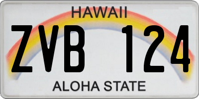 HI license plate ZVB124
