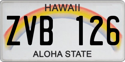HI license plate ZVB126