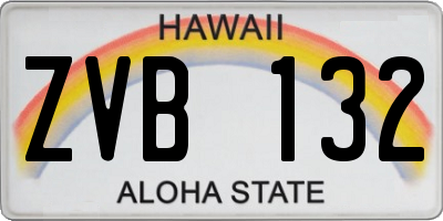 HI license plate ZVB132
