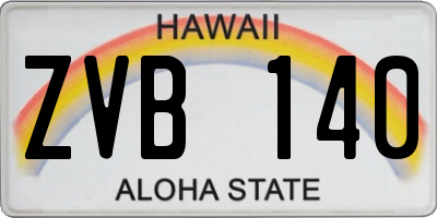 HI license plate ZVB140