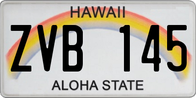 HI license plate ZVB145