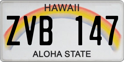 HI license plate ZVB147