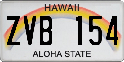 HI license plate ZVB154