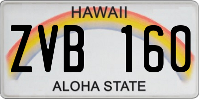 HI license plate ZVB160