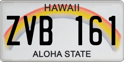HI license plate ZVB161