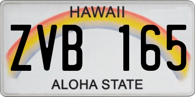HI license plate ZVB165