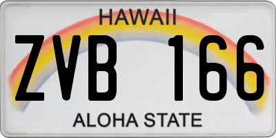 HI license plate ZVB166