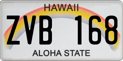 HI license plate ZVB168
