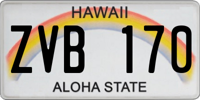 HI license plate ZVB170
