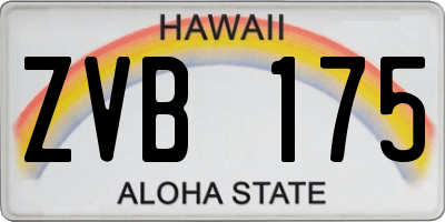 HI license plate ZVB175