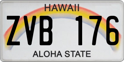 HI license plate ZVB176