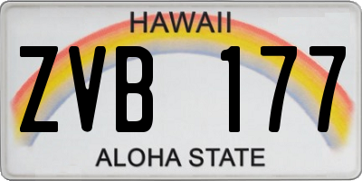 HI license plate ZVB177