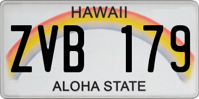 HI license plate ZVB179