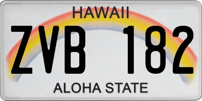 HI license plate ZVB182