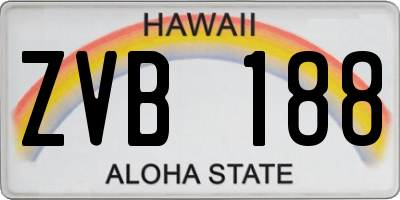HI license plate ZVB188