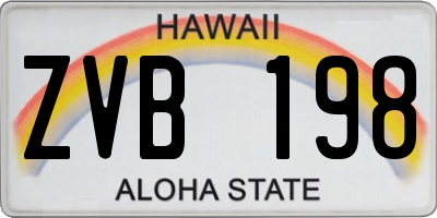 HI license plate ZVB198