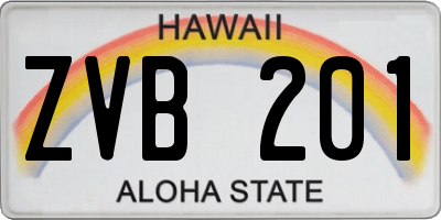 HI license plate ZVB201