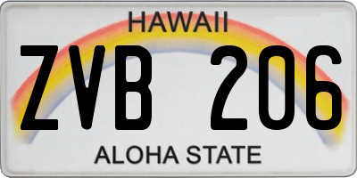 HI license plate ZVB206