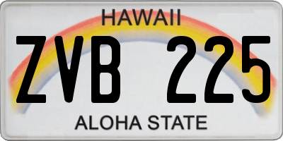 HI license plate ZVB225