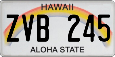 HI license plate ZVB245