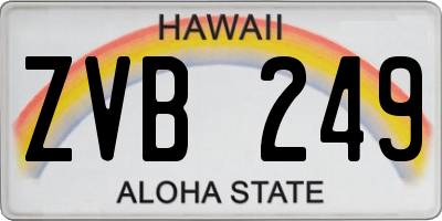 HI license plate ZVB249
