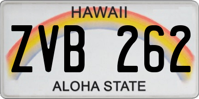 HI license plate ZVB262