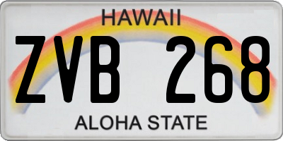 HI license plate ZVB268