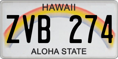 HI license plate ZVB274