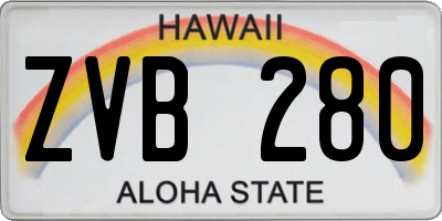 HI license plate ZVB280