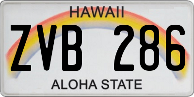HI license plate ZVB286
