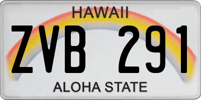 HI license plate ZVB291