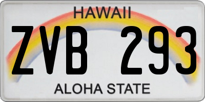 HI license plate ZVB293