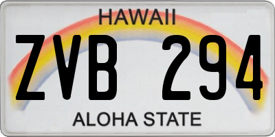 HI license plate ZVB294