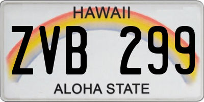 HI license plate ZVB299