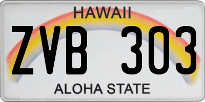 HI license plate ZVB303