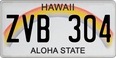 HI license plate ZVB304