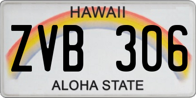 HI license plate ZVB306