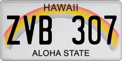 HI license plate ZVB307