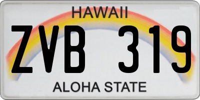 HI license plate ZVB319