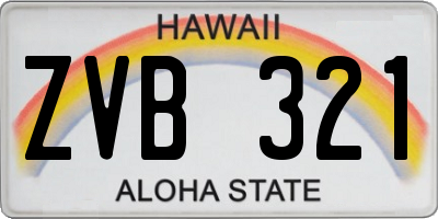 HI license plate ZVB321