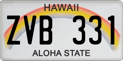 HI license plate ZVB331