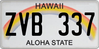 HI license plate ZVB337