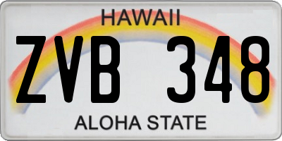 HI license plate ZVB348