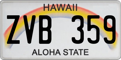 HI license plate ZVB359