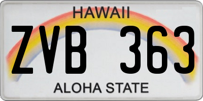 HI license plate ZVB363