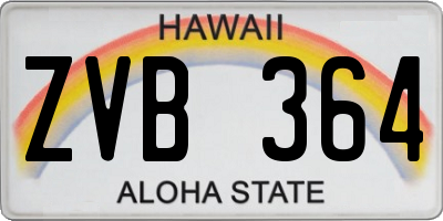 HI license plate ZVB364