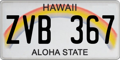 HI license plate ZVB367