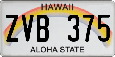 HI license plate ZVB375