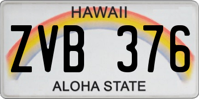 HI license plate ZVB376